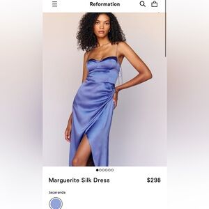 Reformation Marguerite Silk Dress Jacaranda